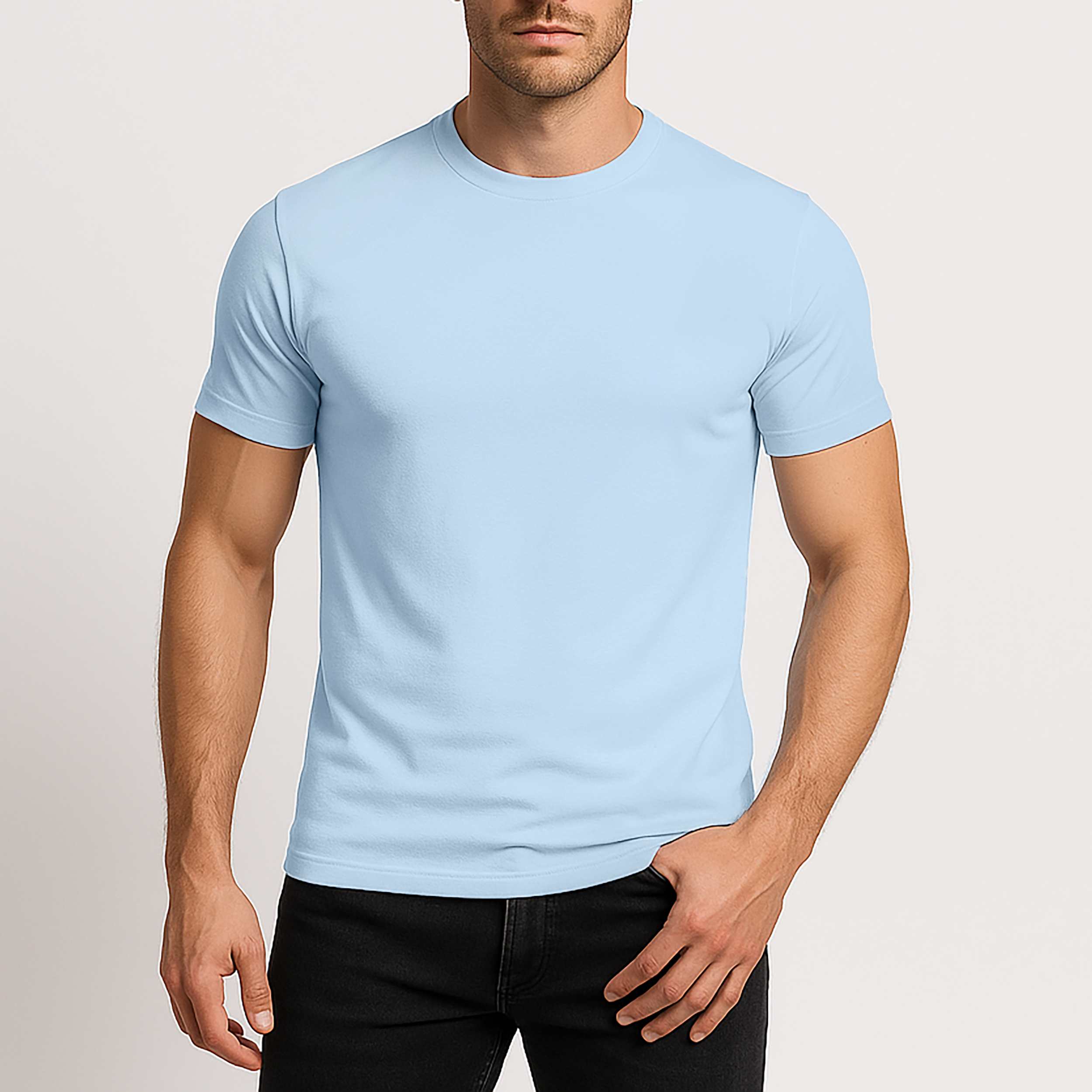 تی شرت آستین کوتاه مردانه رانژ مدل ساده 23RA05 – 409 رنگ آبی