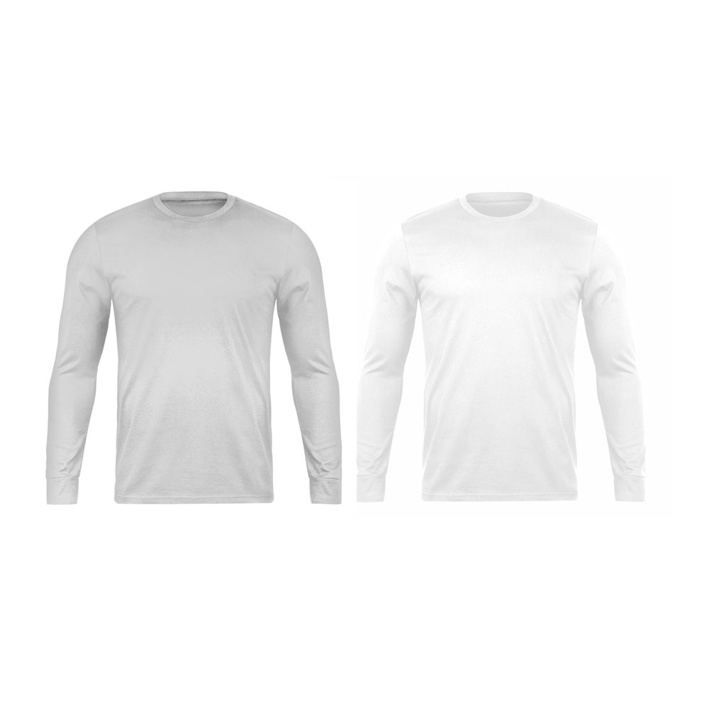 تی شرت آستین بلند مردانه رانژ بسته ۲ عددی سفید/خاکستری